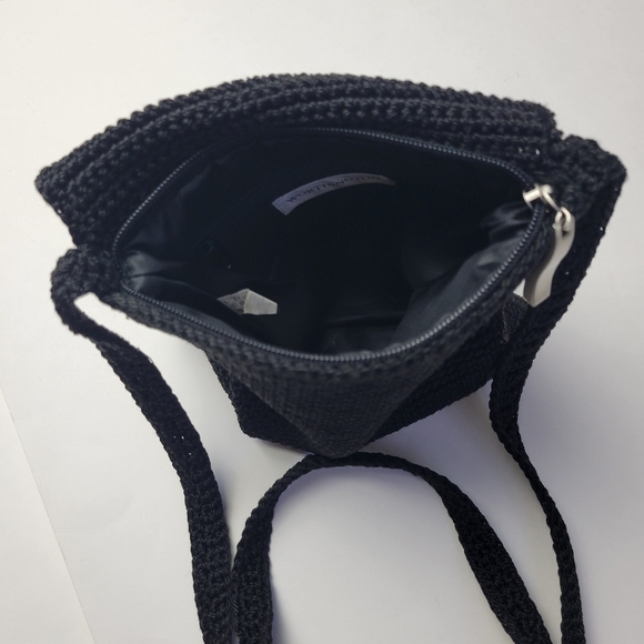 Worthington Vtg Boho Vintage Crossbody Foldover Flap Small Black Purse - Picture 6 of 11